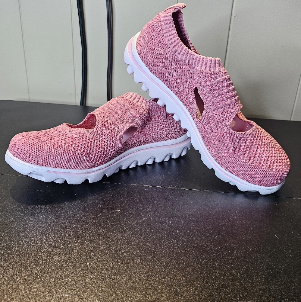PROPET Travel Activ Avid Knit Shoe Women's Sz 7.5 Pink/Red WAT064M